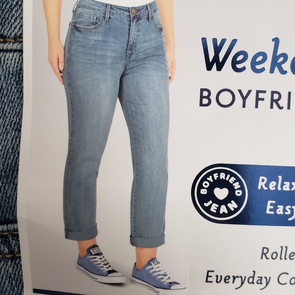 Seven7 Womens Weekend Easy Fit Boyfriend Jeans High Rise Rolled Cuffs Size 12 - Picture 15 of 15